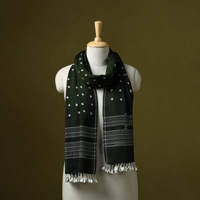 Kutch handwoven merino wool tie-dye bandhani stole 41