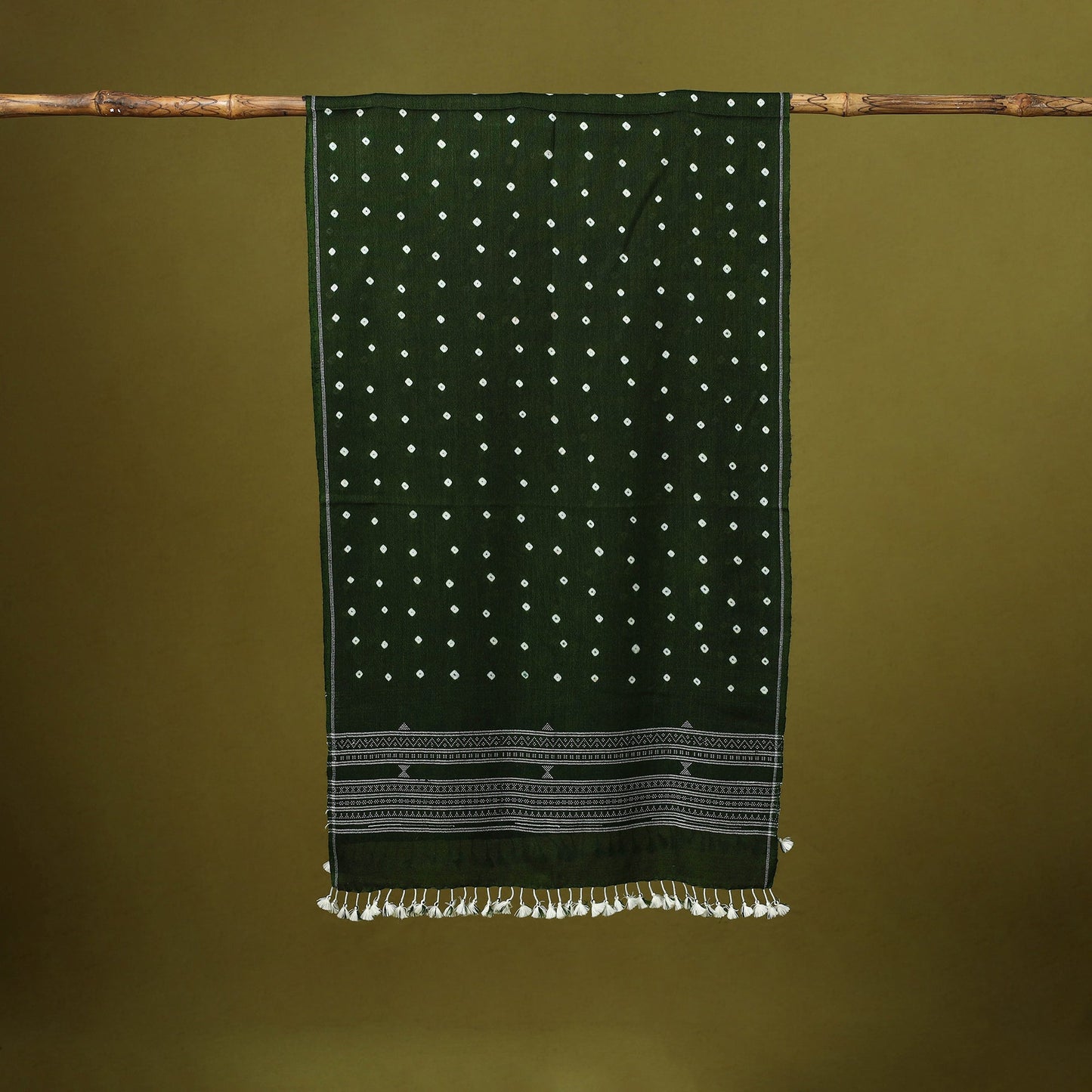 Kutch handwoven merino wool tie-dye bandhani stole 41