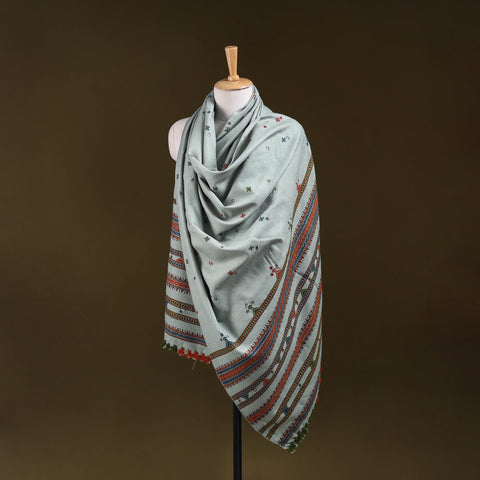 Green - kutch bhujodi handwoven mirror work acrylic wool