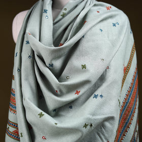 Green - kutch bhujodi handwoven mirror work acrylic wool