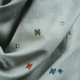 Green - kutch bhujodi handwoven mirror work acrylic wool