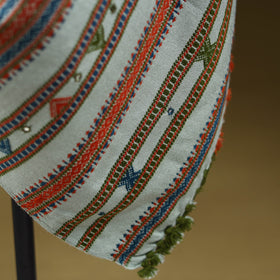 Green - kutch bhujodi handwoven mirror work acrylic wool