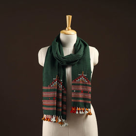 Kutch handwoven mirror work merino wool embroidered stole