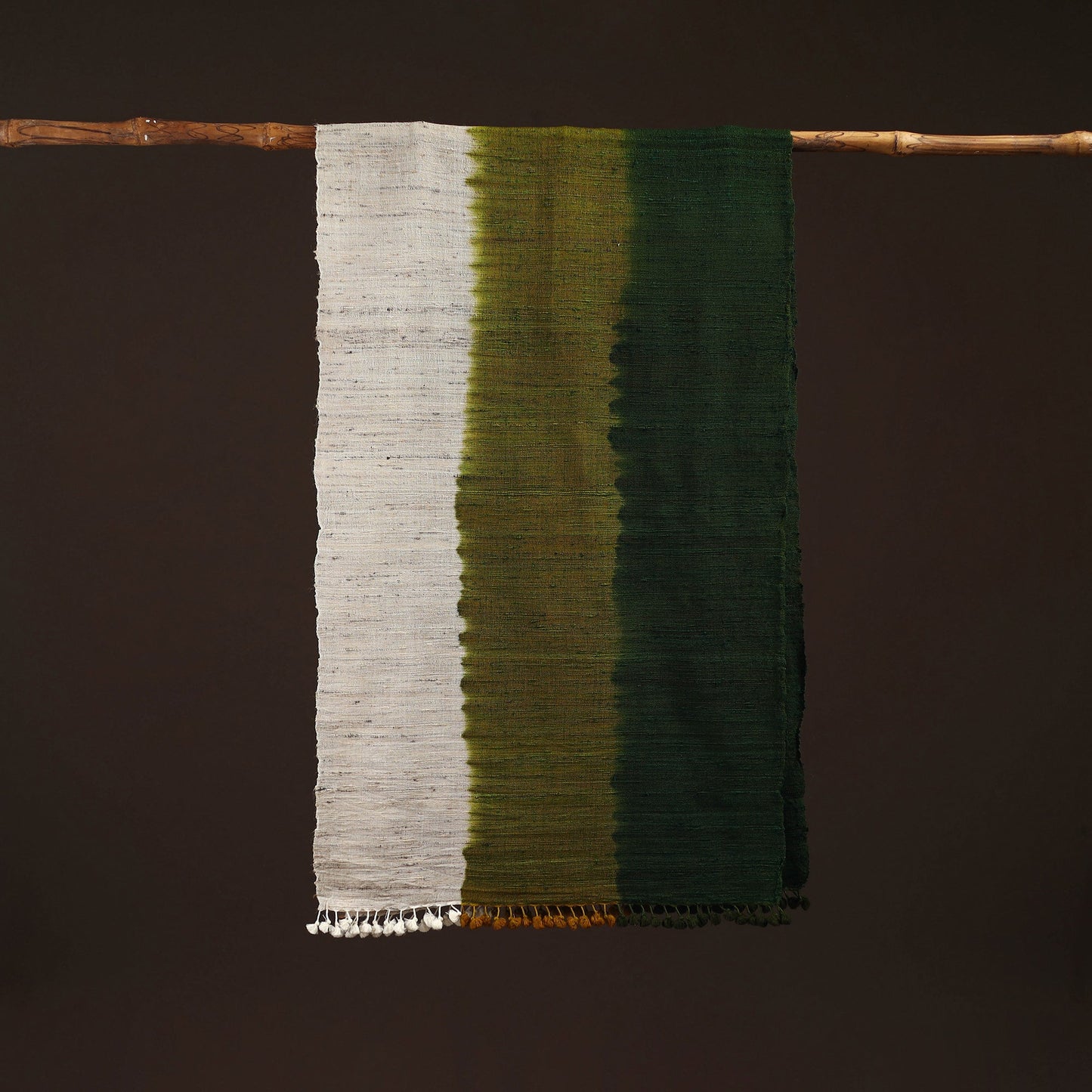 Kutch handwoven three shaded merino wool x katia silk stole