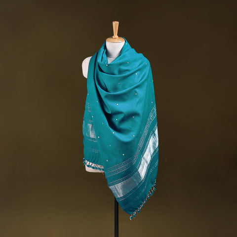 Green - kutch handwoven zari & mirror work acrylic wool