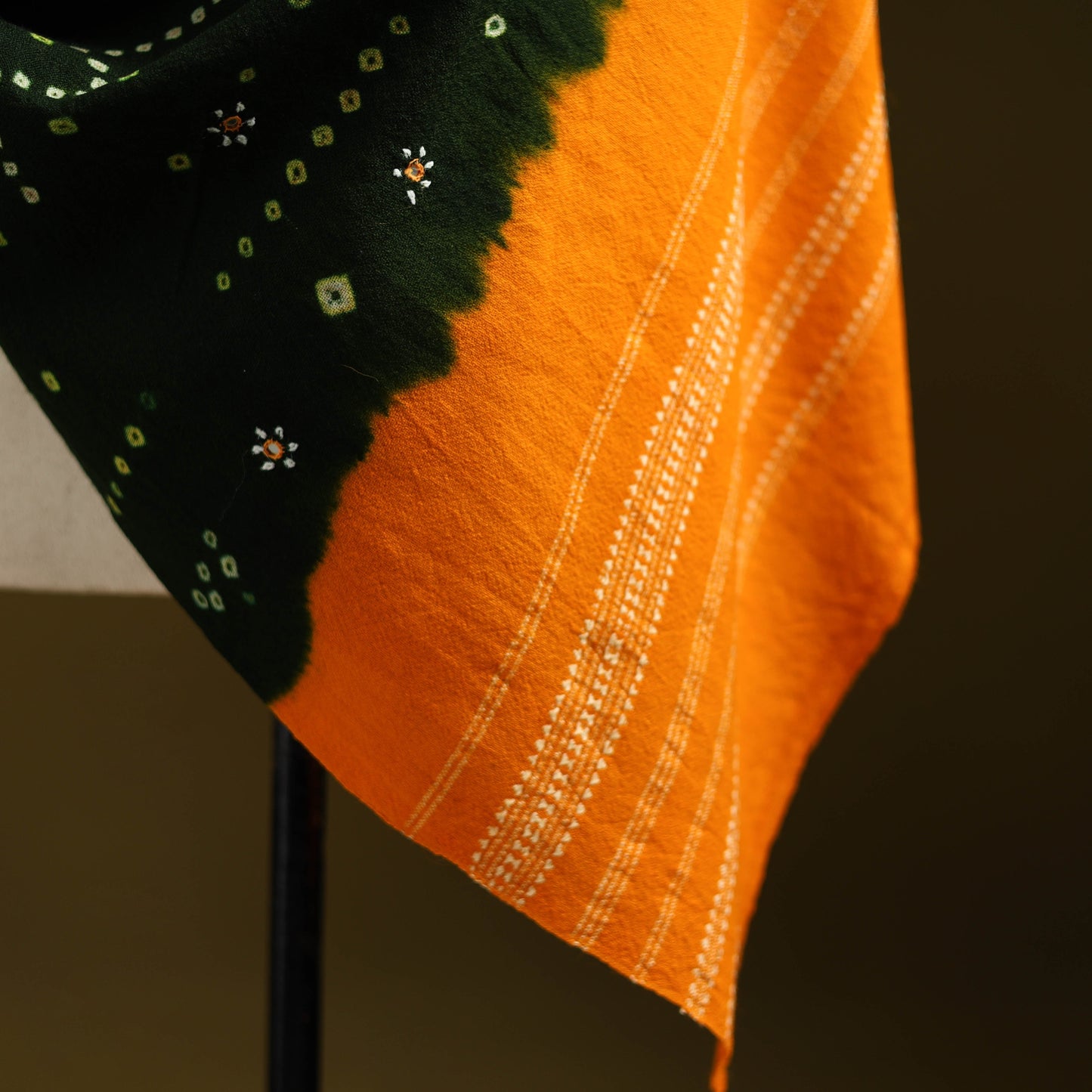 Kutch mirror work handwoven bandhani bagida merino wool
