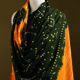 Kutch mirror work handwoven bandhani bagida merino wool