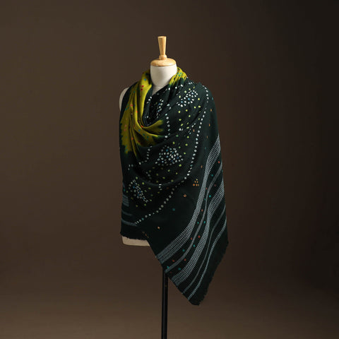 Kutch mirror work handwoven bandhani bagida woolen shawl 08