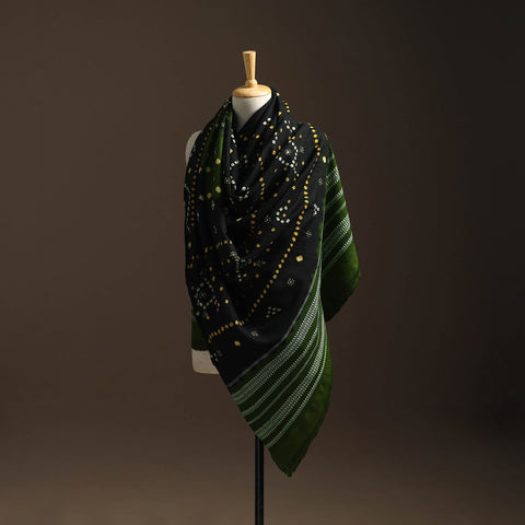 Kutch mirror work handwoven bandhani bagida woolen shawl 15