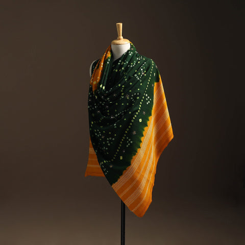 Kutch mirror work handwoven bandhani bagida woolen shawl 22