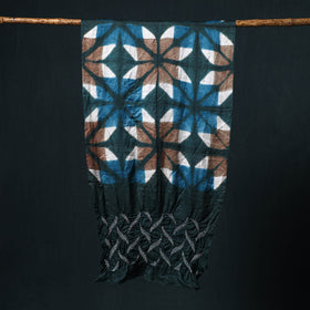 Green - kutch modal silk clamp dyed bandhani shibori stole
