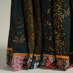 Green - kutch printed 24 kali cotton long skirt 05