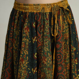 Buy Green Kutch Block Printed 24 Kali Cotton Long Skirt