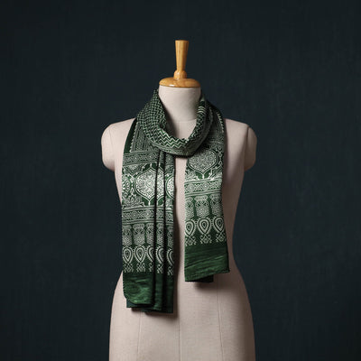 Kutch printed mashru silk stole 19 - handcrafted