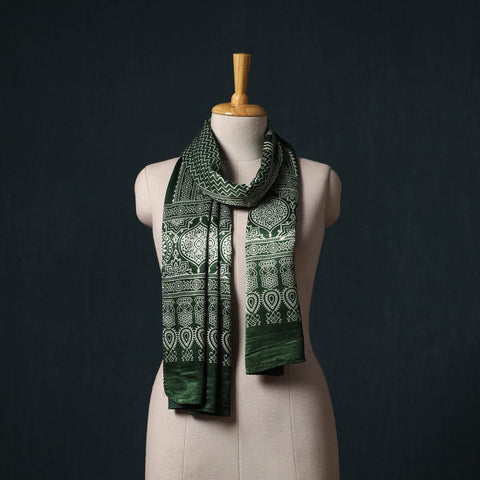 Kutch printed mashru silk stole 19 - handcrafted