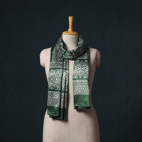 Kutch printed mashru silk stole 22 - handcrafted
