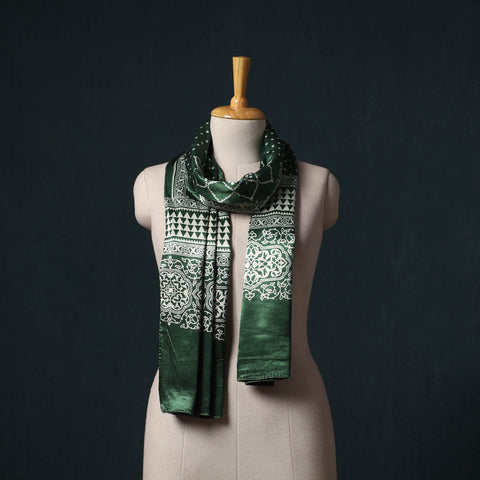 Kutch printed mashru silk stole 23 - handcrafted