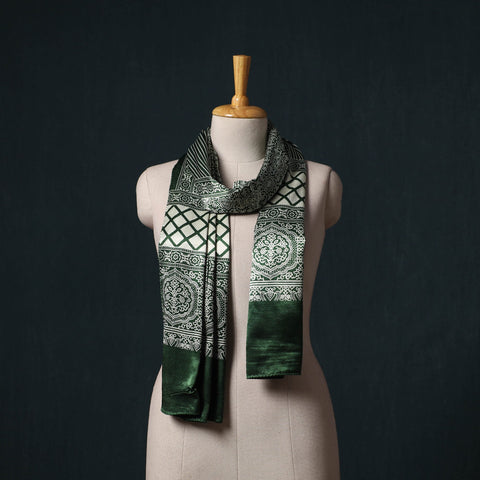 Kutch printed mashru silk stole 25 - handcrafted