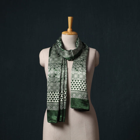 Kutch printed mashru silk stole 28 - handcrafted