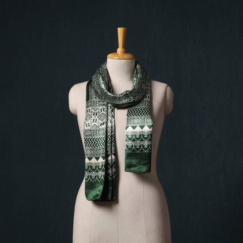 Kutch printed mashru silk stole 31 - handcrafted