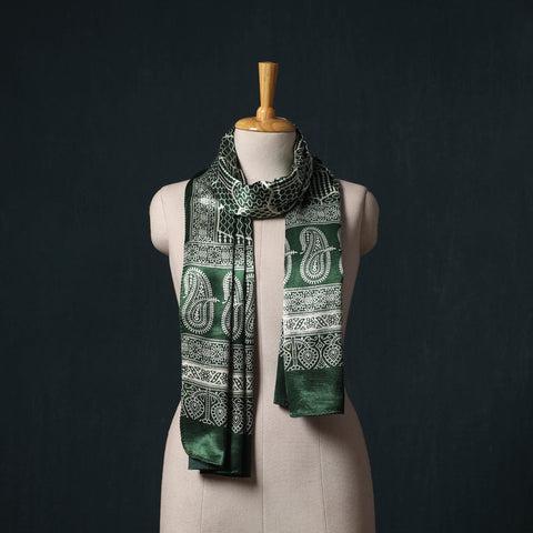 Kutch printed mashru silk stole 33 - handcrafted