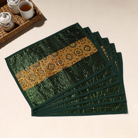  Green Tagai Embroidery Table Mats