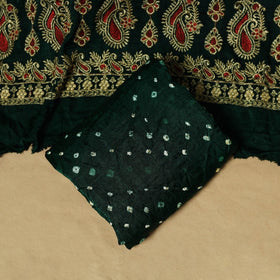 Kutch tie-dye bandhani modal silk zari work 3pc unstitched