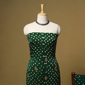 Kutch tie-dye bandhani modal silk zari work 3pc unstitched