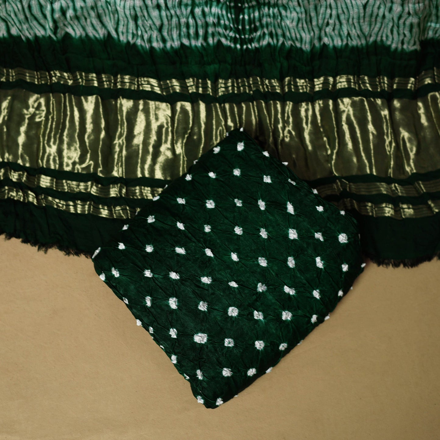 Kutch tie-dye bandhani shibori modal silk 3pc unstitched