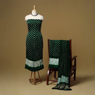 Kutch tie-dye bandhani shibori modal silk 3pc unstitched