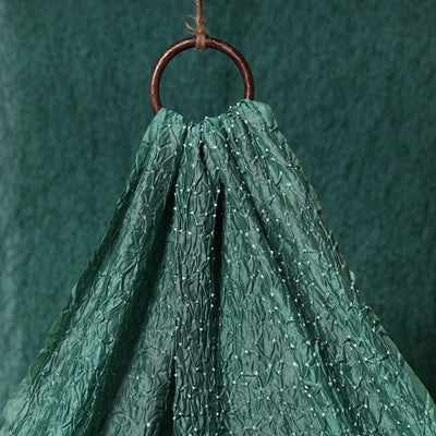 Green - kutch tie-dye chanderi silk bandhani fabric 09