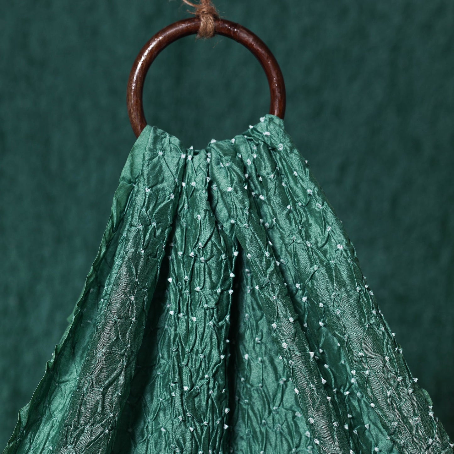 Green - kutch tie-dye chanderi silk bandhani fabric 09