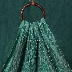 Green - kutch tie-dye chanderi silk bandhani fabric 09