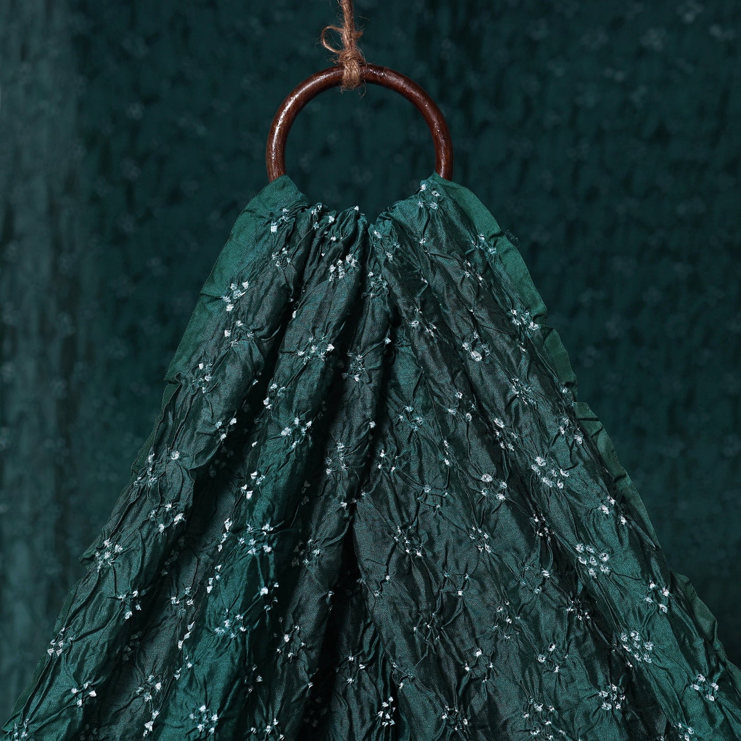 Green - kutch tie-dye chanderi silk bandhani fabric 15