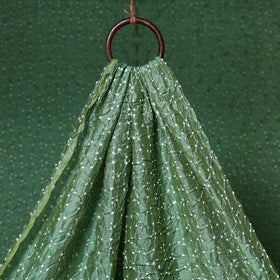 Green - kutch tie-dye chanderi silk bandhani fabric 18