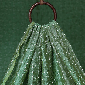 Green - kutch tie-dye chanderi silk bandhani fabric 18