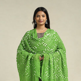 Buy Green Kutch Tie-Dye Cotton Bandhani Dupatta