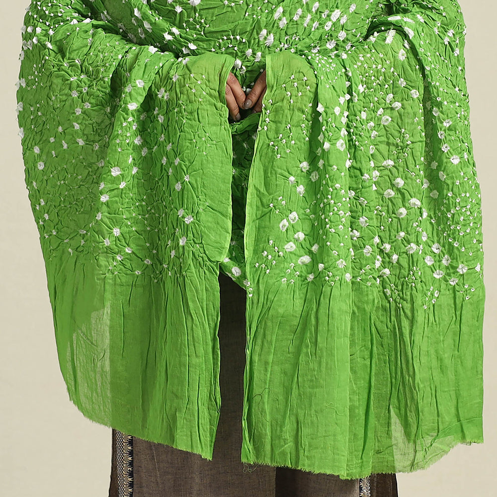 Buy Green Kutch Tie-Dye Cotton Bandhani Dupatta