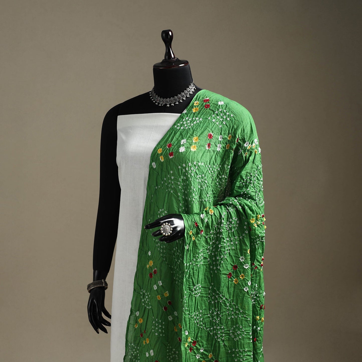 Kutch tie-dye cotton bandhani dupatta 103 - handcrafted