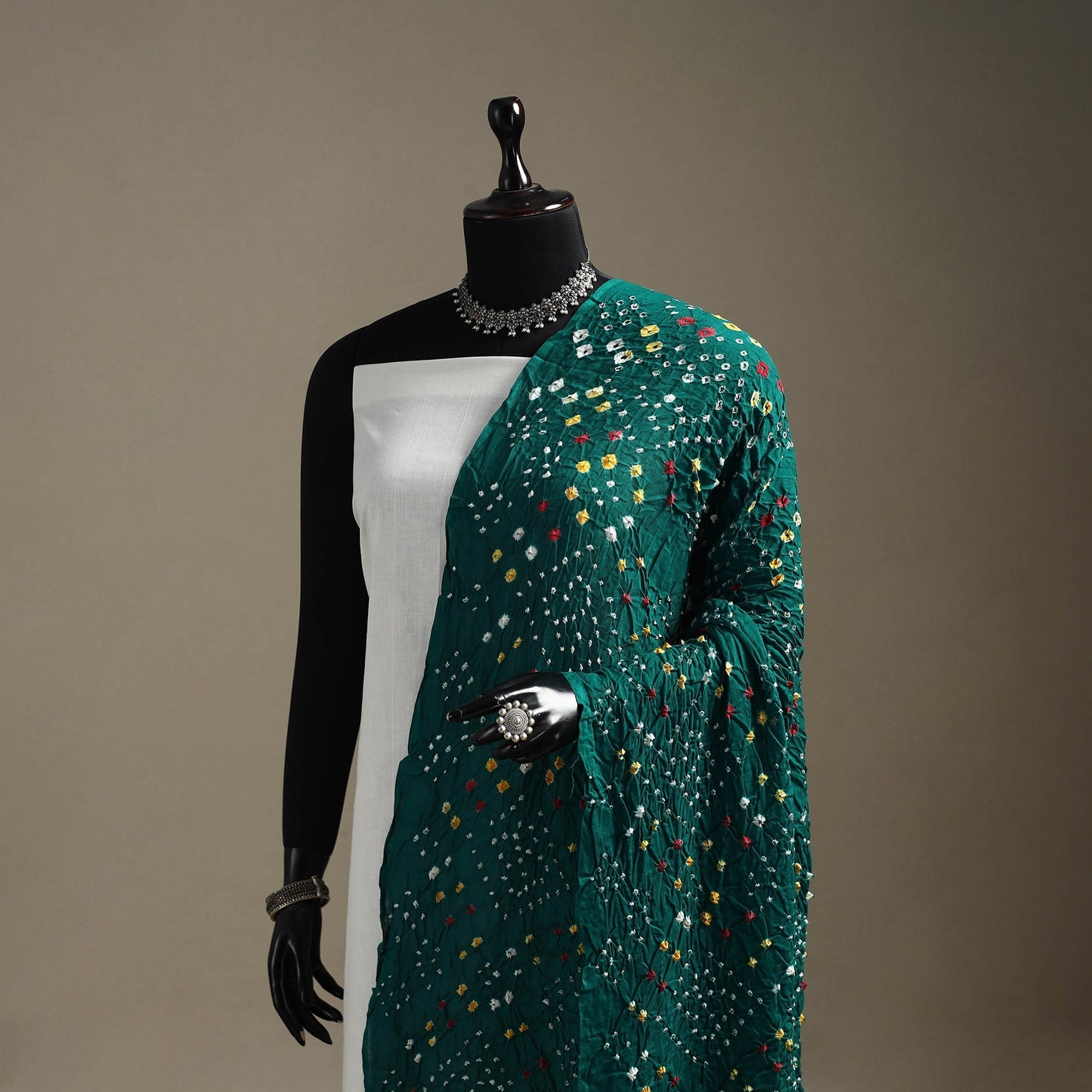 Kutch tie-dye cotton bandhani dupatta 106 - handcrafted