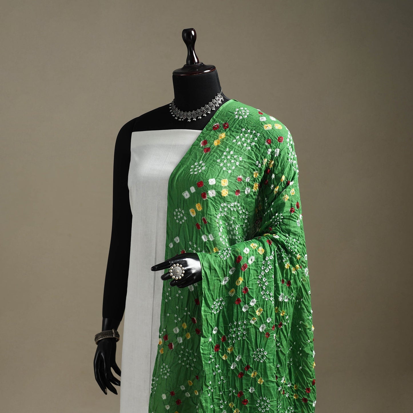 Kutch tie-dye cotton bandhani dupatta 110 - handcrafted