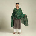 Buy Green Kutch Tie-Dye Cotton Bandhani Dupatta
