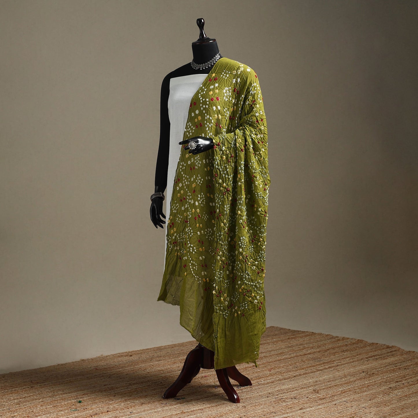 Kutch tie-dye cotton bandhani dupatta 65 - handcrafted