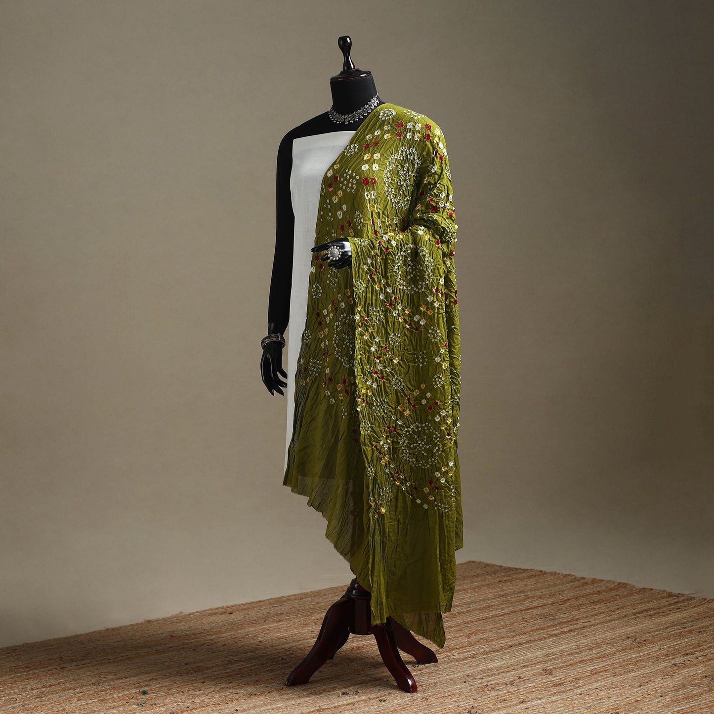 Kutch tie-dye cotton bandhani dupatta 70 - handcrafted