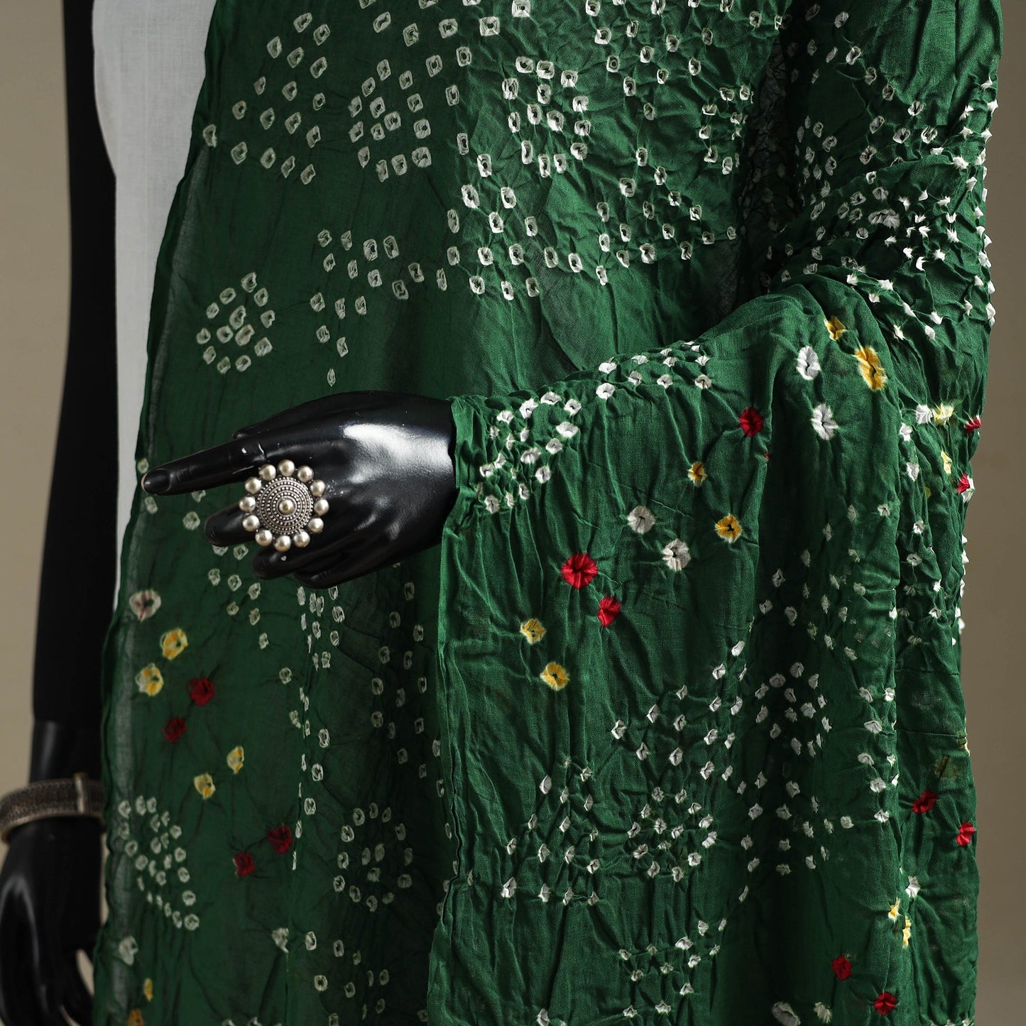 Kutch tie-dye cotton bandhani dupatta 74 - handcrafted