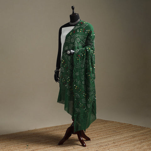 Kutch tie-dye cotton bandhani dupatta 74 - handcrafted