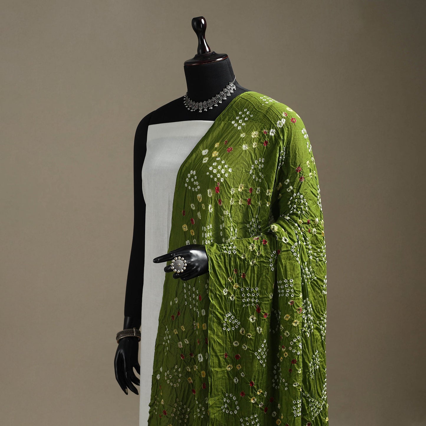 Kutch tie-dye cotton bandhani dupatta 75 - handcrafted