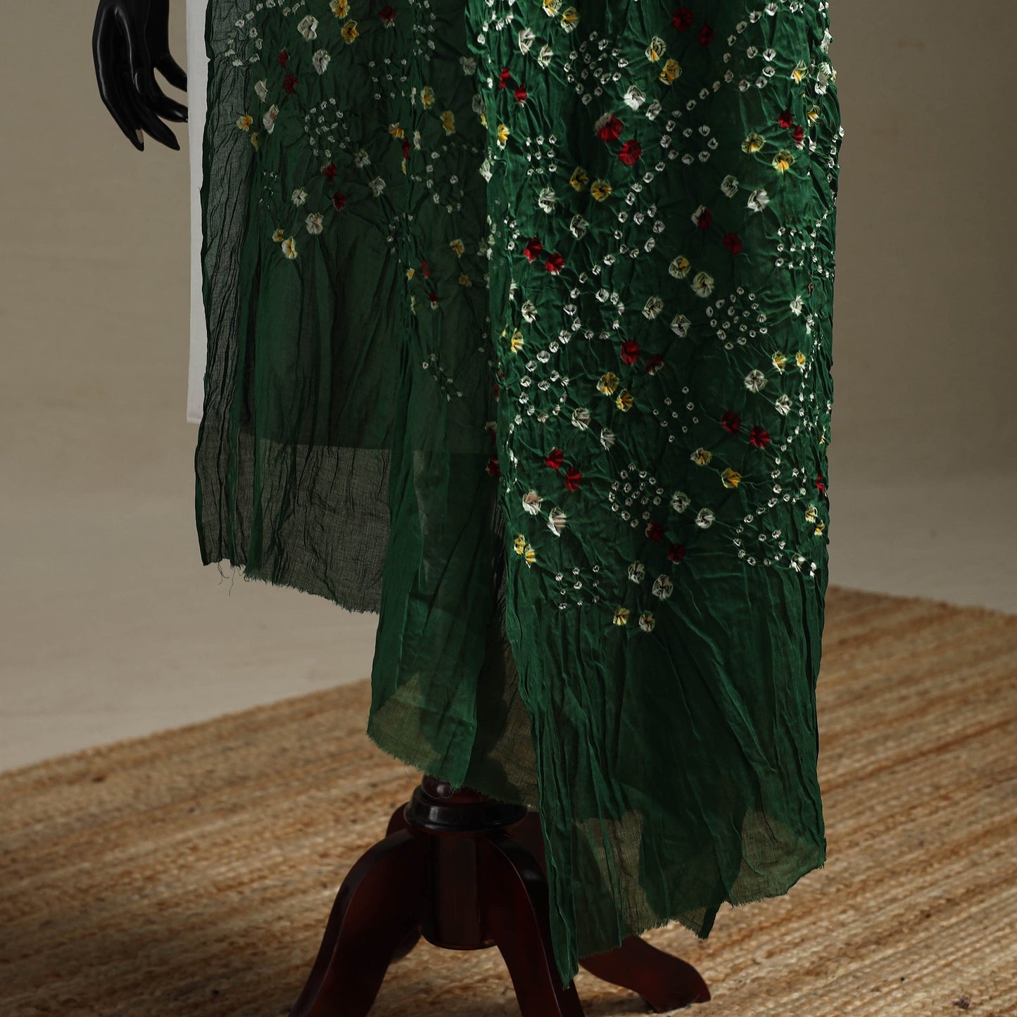 Kutch tie-dye cotton bandhani dupatta 80 - handcrafted