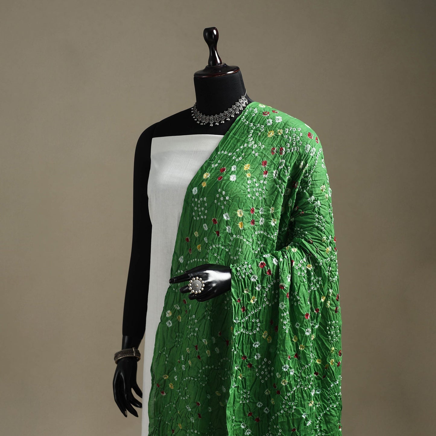 Kutch tie-dye cotton bandhani dupatta 83 - handcrafted