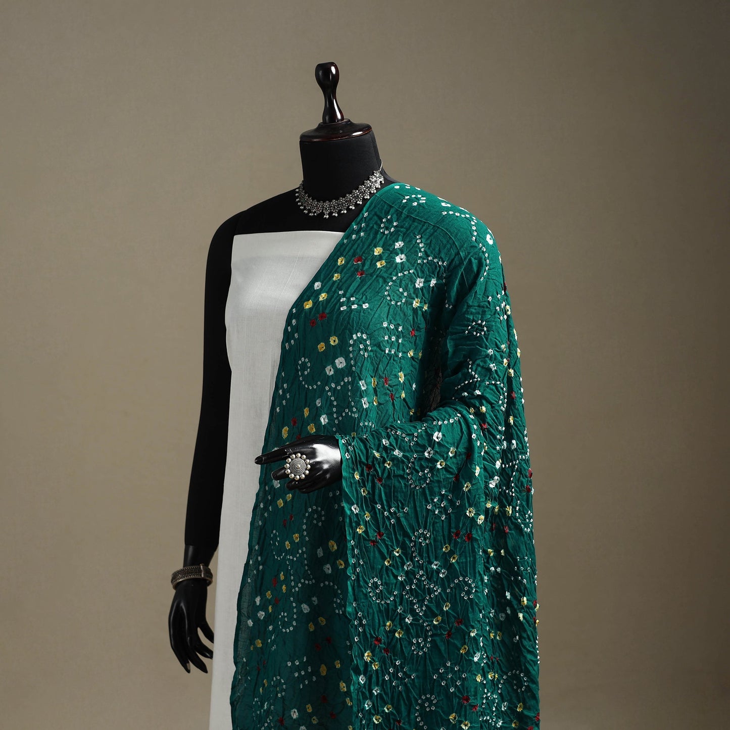 Kutch tie-dye cotton bandhani dupatta 93 - handcrafted